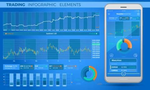 Trading Infographic Elements Stock Illustration