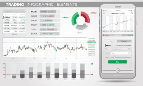 Trading Infographic Elements Stock Illustration