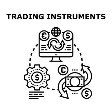 Trading instruments concept for online exchange financial assets Stock Illustration