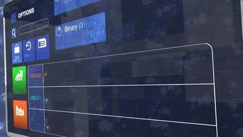 Trading interface financial options, app for money trade, currency exchange hud Stock Footage 109797426