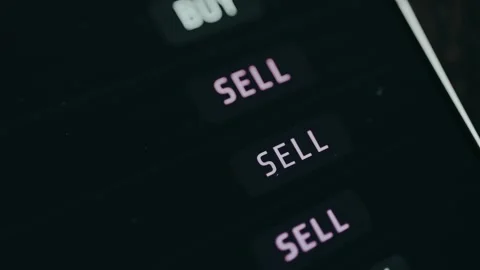 Trading interface showing BUY and SELL commands Stock Footage 332934911