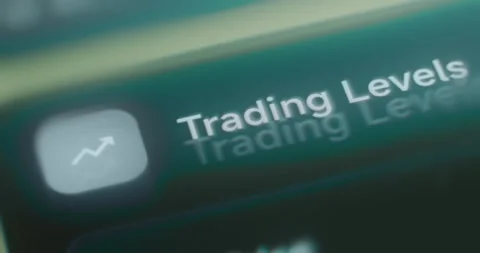 Trading Levels category on cryptocurrency trading app Stock Footage 314454425