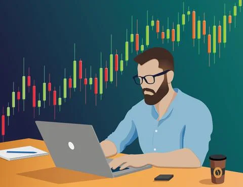 Trading man Illustrazione stock