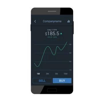 Trading mobile interface Stock Illustration