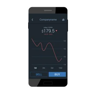Trading mobile interface Stock Illustration