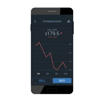 Trading mobile interface Stock Illustration