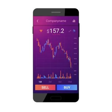 Trading mobile interface Stock Illustration
