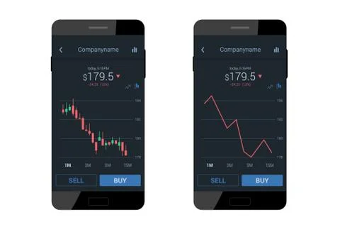 Trading mobile interface Illustrazione stock