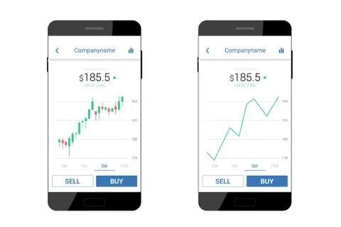Trading mobile interface Stock Illustration