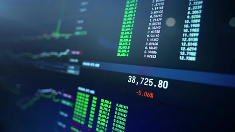 Trading number report forex currency exchange in close up display video Stock Footage 336586865