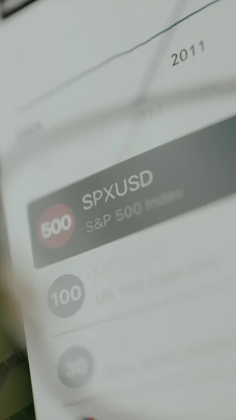 Trading platform displaying the SP 500 Index Stock Footage 329317897