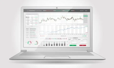Trading Platform Interface With Infographic Elements Stock Illustration