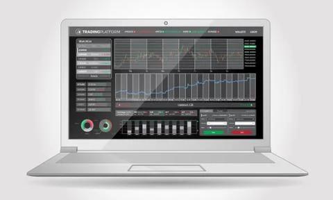 Trading Platform Interface With Infographic Elements Stock Illustration