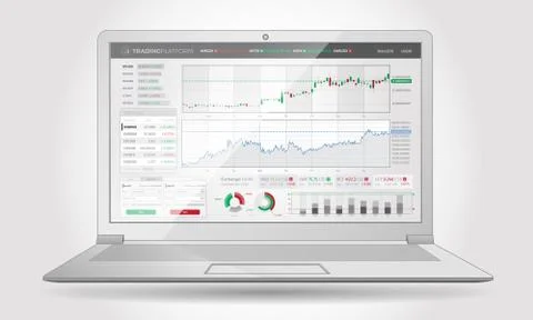 Trading Platform Interface With Infographic Elements Stock Illustration