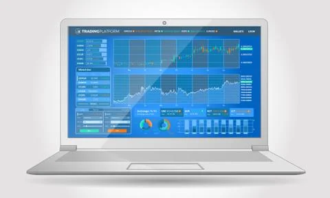 Trading Platform Interface With Infographic Elements Stock Illustration