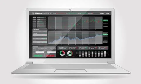 Trading Platform Interface With Infographic Elements Illustrazione stock