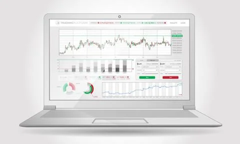 Trading Platform Interface With Infographic Elements Stock Illustration