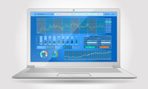 Trading Platform Interface With Infographic Elements Stock Illustration