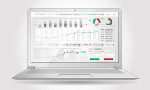 Trading Platform Interface With Infographic Elements Stock Illustration