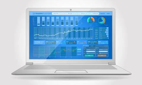 Trading Platform Interface With Infographic Elements Stock Illustration