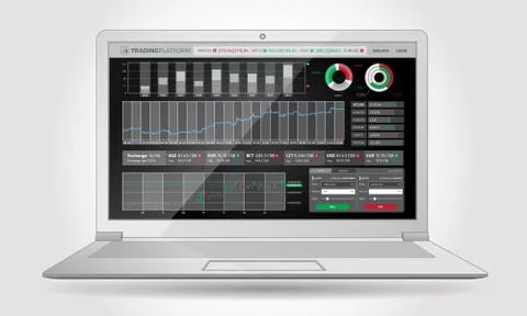 Trading Platform Interface With Infographic Elements Stock Illustration