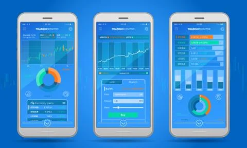 Trading Platform Interface With Infographic Elements Stock Illustration