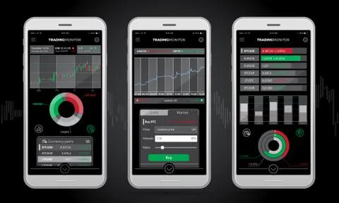 Trading Platform Interface With Infographic Elements Illustrazione stock