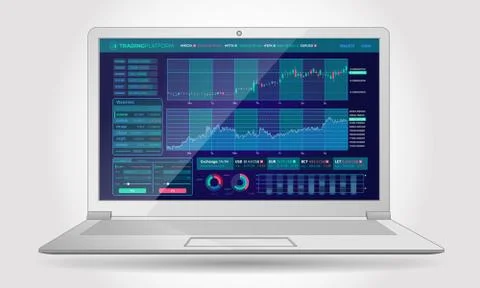 Trading Platform Interface With Infographic Elements Illustrazione stock