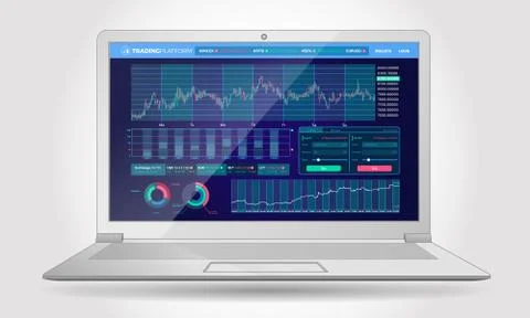 Trading Platform Interface With Infographic Elements Illustrazione stock