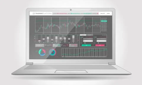 Trading Platform Interface With Infographic Elements Stock Illustration