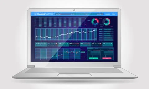 Trading Platform Interface With Infographic Elements Illustrazione stock