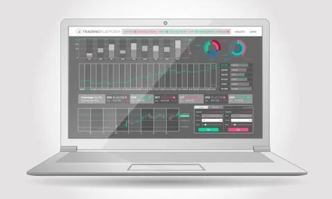 Trading Platform Interface With Infographic Elements Stock Illustration
