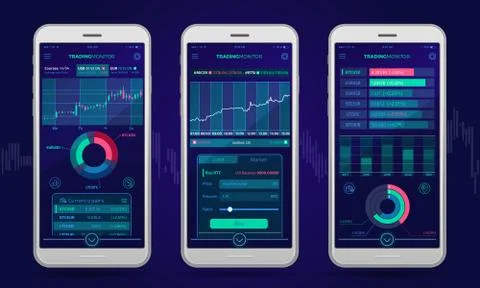 Trading Platform Interface With Infographic Elements Stock Illustration