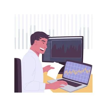 Trading platform isolated cartoon vector illustrations. Ilustración de archivo
