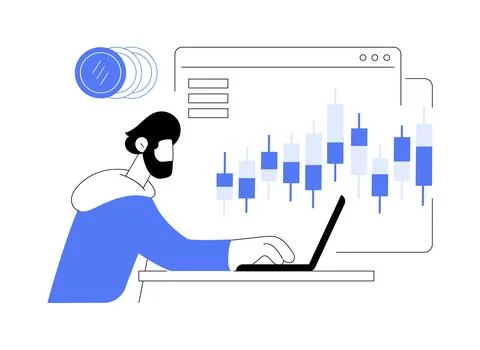 Trading platform isolated cartoon vector illustrations. Ilustración de archivo