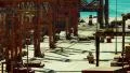 trading port cargo, hoisting cranes, trucks, big activity timelapse HD Footage