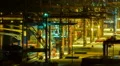 trading port ,logistics, crane activity, night timelapse HD Footage