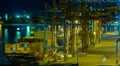 trading port ,logistics, crane activity, night timelapse HD Footage
