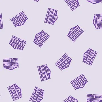 Trading post store glyph seamless pattern Illustrazione stock