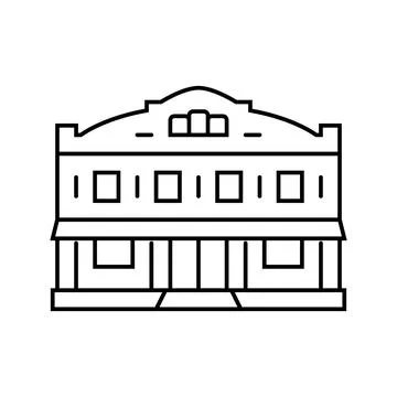 Trading post store line icon vector illustration Illustrazione stock