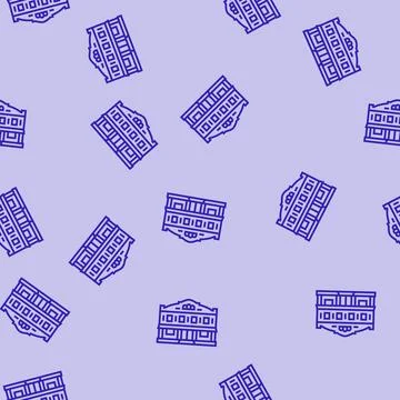 Trading post store line seamless pattern Illustrazione stock