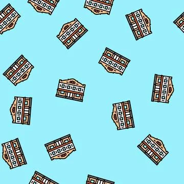 Trading post store vector seamless pattern Stock Illustration