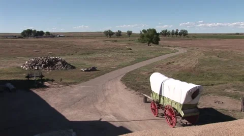 A Trading Post with a wagon Video stock 50770957