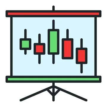 Trading Presentation vector colored icon or symbol Stock Illustration