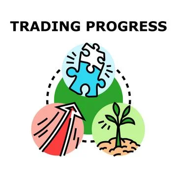 Trading progress concept creating success opportunities Stock Illustration