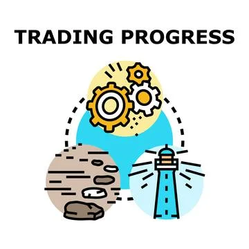 Trading progress strategy with pathway and guidance Stock Illustration