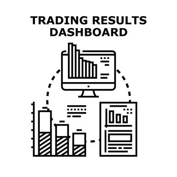 Trading results dashboard visualizing financial data analysis 스톡 일러스트