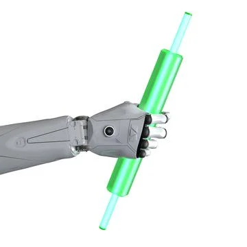 Trading robot concept with robot with candle stick graph Stockillustratie
