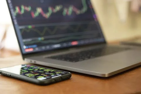 Trading Screen Foto stock