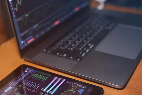 Trading Screen Foto stock